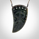 Large Jade Niho with Koru pendant. Hand carved from a lovely piece of local New Zealand Jade.