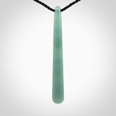 Hand carved large Guatemalan Jadeite drop pendant.