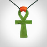 British Columbian Jade Stone ankh cross pendants. Jade stone ankh cross for men and women.