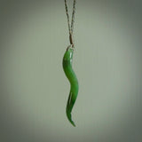 Hand made New Zealand Jade Eel pendant. Hand carved eel pendant. Made from New Zealand Jade.