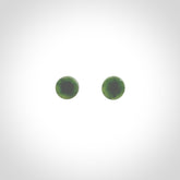 Hand carved New Zealand Jade and Sterling Silver stud earrings.