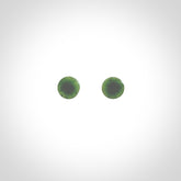Hand carved New Zealand Jade and Sterling Silver stud earrings.
