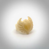 Hand carved natural bone winged heart ring. Natural bone ring with heart design. Hand made ring, delivered with international airmail. Postage is included. One only bone ring.