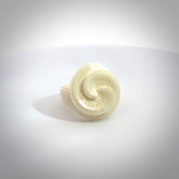 Hand carved natural bone koru style ring. Natural bone ring with koru design. Hand made ring, delivered with international airmail. Postage is included. One only bone ring.