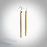 Hand carved large sized, bone drop earrings. Hand made by Kristal Thompson. One only bone drop earrings. Real bone art to wear. Free Shipping worldwide