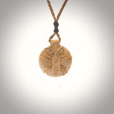 This is a handcarved pendant depicting a beetle on the front face. it is carved from Woolly Mammoth tusk and is a beautiful creamy, golden colour. A lovely and unique necklace for those of us who are fascinated with beetles.