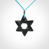 Hand carved New Zealand Tangiwai Magen David pendant