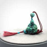Hand Carved Meditating Buddha Pendant Carved in Turquoise