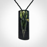 Hand Carved New Zealand Jade arrowhead drop pendant