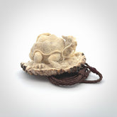 Hand carved deer antler dragon turtle pendant