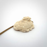 Hand carved deer antler dragon turtle pendant