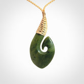 Hand carved New Zealand Jade Hook pendant