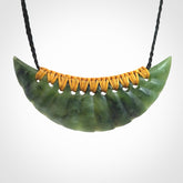 A Gorgeous New Zealand Jade Half-Shield Pendant