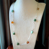 A photo of a sterling silver fashionable chain with New Zealand Jade. This is stylish womens statement piece - hand crafted here in New Zealand.
