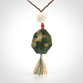 Rainforest Jasper with White Coral drop pendant.