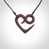 Hand carved Jasper Eternity heart pendant