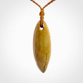 Hand carved New Zealand Flower Jade drop pendant.