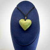 Hand carved New Zealand Jade heart pendant