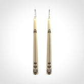 Beautiful, Double Sided, Bone Earrings
