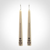 Hand carved bone earrings