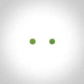 Hand carved small New Zealand Jade and Sterling Silver stud earrings.