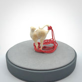 A Charming Stretching Cat Pendant hand made in bone