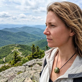 Woman wearing Jade pendant