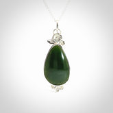 Beautiful Pendant, Hand Crafted in New Zealand Jade and Sterling Silver