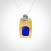 Mother of Pearl with Opal and Sterling Silver pendant