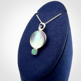 Black Mother of Pearl with Opal and Sterling Silver pendant