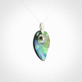 Hand Crafted Pāua Shell, Black Mabe Pearl and Sterling Silver pendant