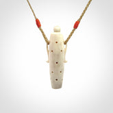 Hand carved Deer Antler Chalice Pendant with removable lid.