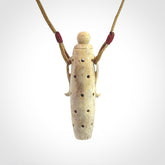 Hand carved Deer Antler Chalice Pendant with removable lid.