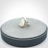 Sterling silver ring with Australian white mother of pearl inlay