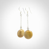 Hand made woolly mammoth tusk earrings. Made by NZ Pacific and sale online only.