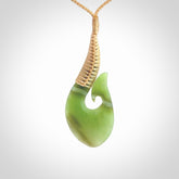 This matau is carved from a very striking New Zealand jade. 