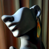 Hand carved large New Zealand Flower jade drop earrings. Made by NZ Pacific from real jade. Online jewellery for sale online by NZ Pacific. Hand carved here in New Zealand.