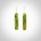 Hand carved medium sized New Zealand Flower jade drop earrings. Made by NZ Pacific from real jade. Online jewellery for sale online by NZ Pacific. Hand carved here in New Zealand.