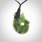 Hand carved New Zealand Jade Hook pendant. New Zealand Jade hook necklace. Real New Zealand Pounamu hook pendant for men and women. Free worldwide delivery.