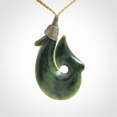 Hand carved New Zealand Jade Hook pendant. New Zealand Jade hook necklace. Real New Zealand Pounamu hook pendant for men and women. Free worldwide delivery.