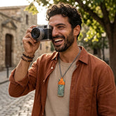Man wearing Jade Toki pendant