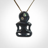 Hand Carved New Zealand Jade Tiki Pendant