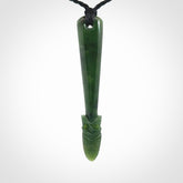 Hand carved New Zealand Jade Taiaha pendant