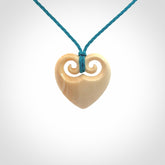 Beautiful heart pendants, Carved in Ancient Woolly Mammoth Tusk