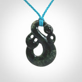 Hand carved New Zealand Jade manaia pendant. Hand made polished Manaia necklace for men and women.