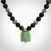 Hand made green aventurine and golden obsidian Mexican necklace