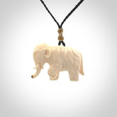 Hand carved woolly mammoth pendant. Carved from woolly mammoth tusk by NZ Pacific.