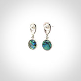 Hand made paua and sterling silver stud earrings