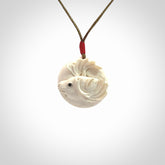 Hand carved Moose pendant in Woolly Mammoth Tusk