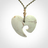 A Gorgeous heart pendant carved in New Zealand Jade